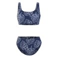 thumbnail image 3 of Gibobby Conjunto de Bikini 2023 ropa Slip Sexy sin costuras triángulo 2 piezas con hendidura playa traje de baño Bikini Tankini conjuntos para dama conju(Azul,XL), 3 of 3