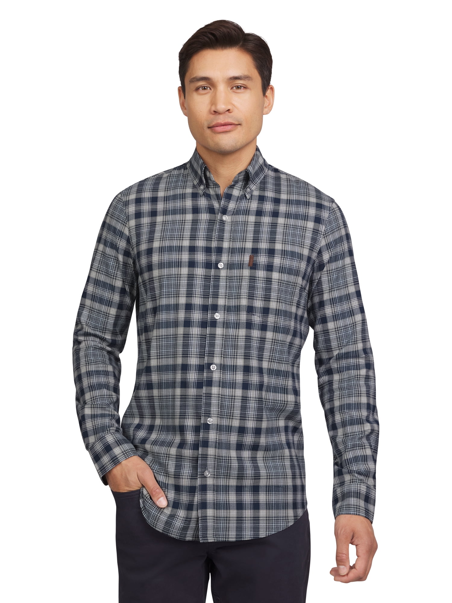 Chaps Men's & Big Men's Untucked Long Sleeve Button-Down Shirt, Sizes S-2XL