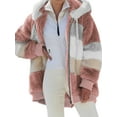thumbnail image 1 of Innerwin Veste à Manches Longues pour Femmes Manteau d'Hiver Chaud Patchwork avec Poches Extérieur Rose G, 1 of 3