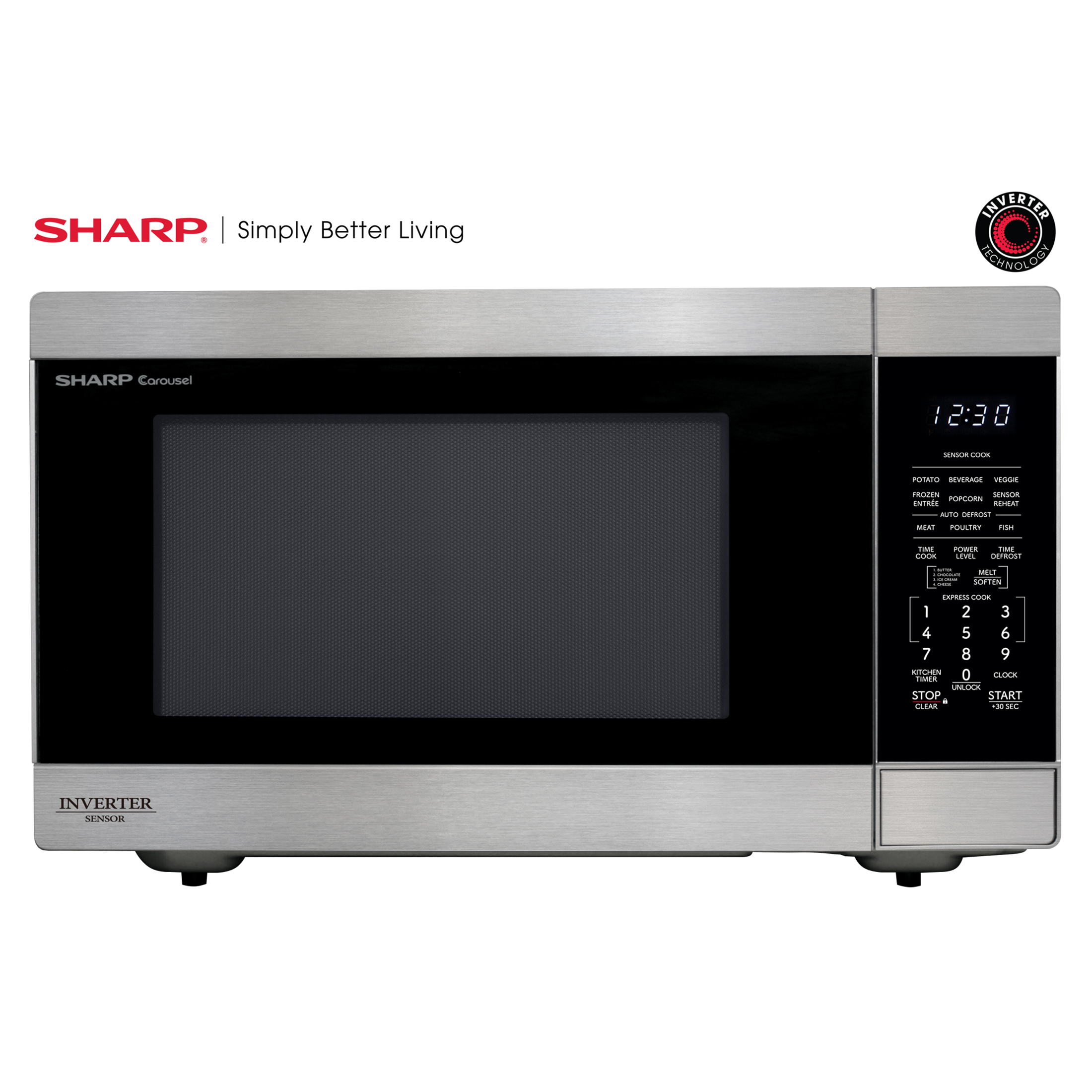Sharp 2.2 cu. ft. 1200W Stainless Steel Countertop Microwave Oven with Inverter Technology (SMC2266KS)