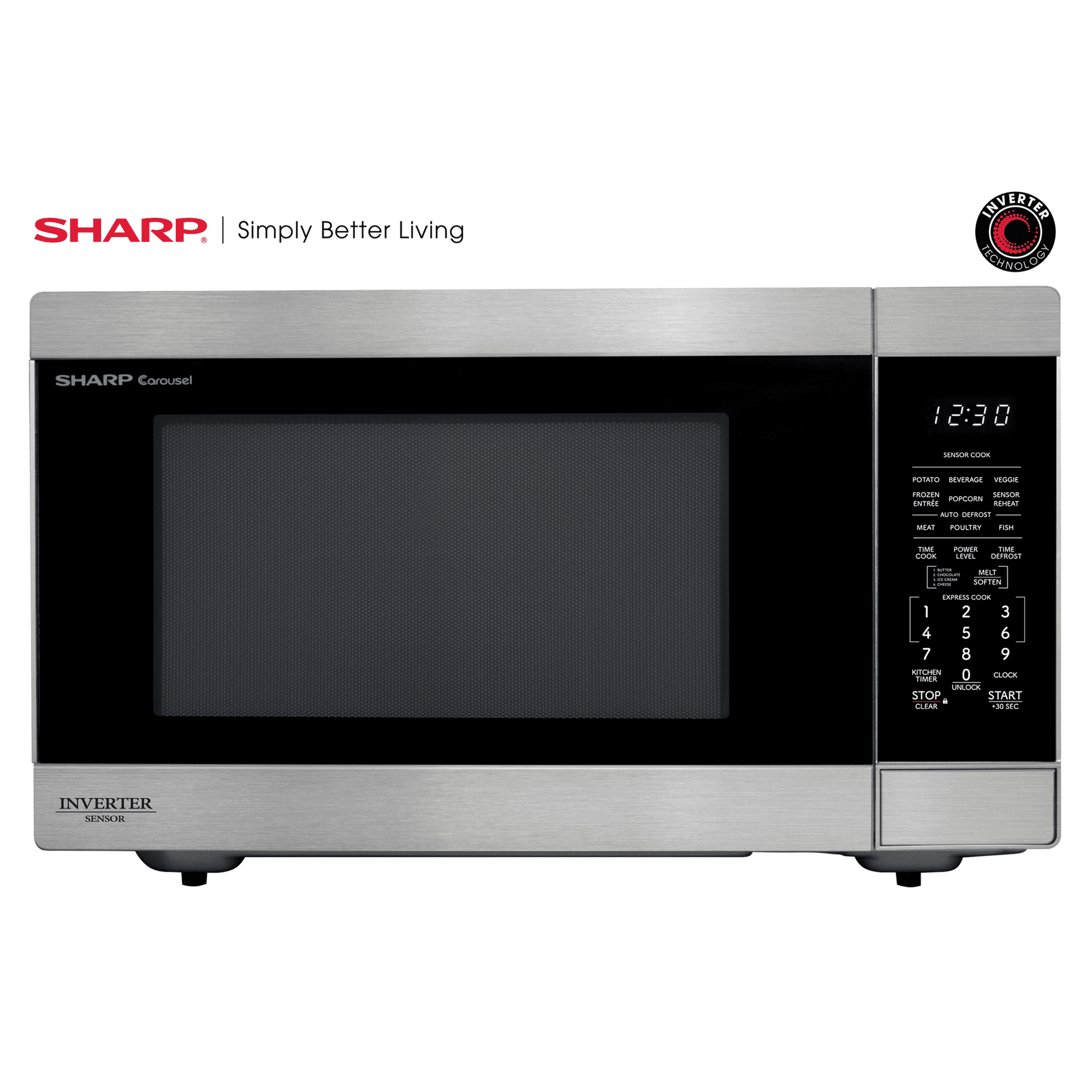 Sharp 2.2 cu. ft. 1200W Stainless Steel Countertop Microwave Oven with Inverter Technology (SMC2266KS)