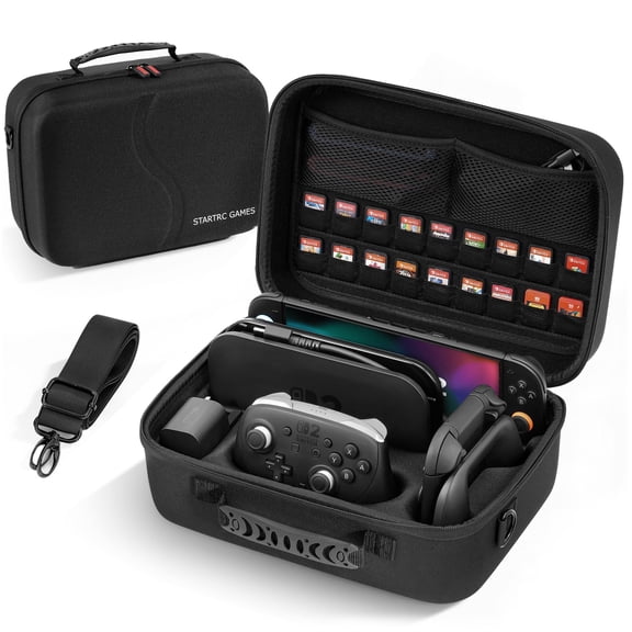 STARTRC All-in-One Hard Shell Carrying Case for Nintendo Switch 2 | Portable Travel Bag with Dock Storage for Pro Controller & 18 Game Cards