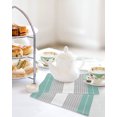 thumbnail image 4 of Turquoise Grey Stripe Kitchen Dish Towels for Drying Dishes Set of 2, Modern Art Horizontal Striped Waffle Weave Microfiber Hand Tea Bathroom Towels Quick Dry & Absorbent Towel 12x12, 4 of 7