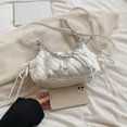 thumbnail image 4 of Bolso Hombro para Mujer Bandolera Acolchado Cuero PU Con Pajarita () Blanco, 4 of 6