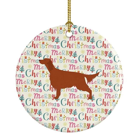 Irish Setter Merry Christmas Ceramic Ornament 2.8 in x 2.8 in