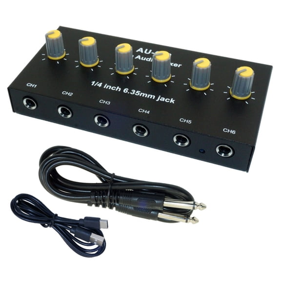 Rechargeable 6Input Sound Mixer with Independent Volumes Adjustment 15DBGains