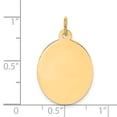 thumbnail image 5 of 14k Yellow Gold Solid Plain .018 Gauge Engravable Oval Disc Charm Pendant, 5 of 5