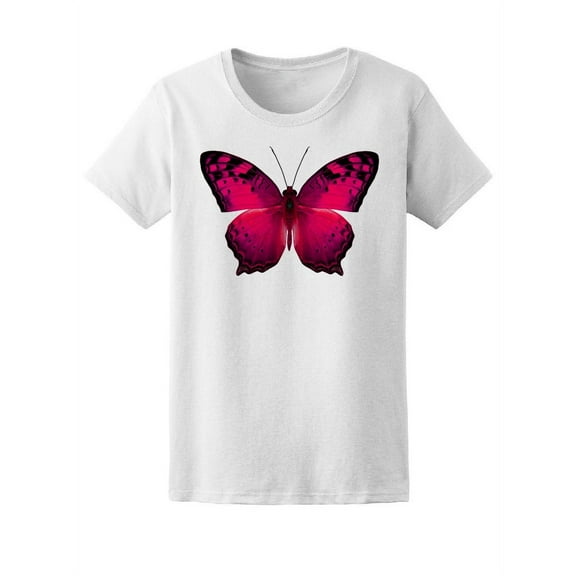 Beautiful Pink Butterfly T-Shirt Women -Image by Shutterstock, Female Large