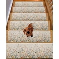 thumbnail image 2 of Stair Treads for Wooden Steps, Vintage Botanical Peel and Stick Stair Treads with Adhesive, Spring Floral Summer Botanical Rustic Non Slip Indoor Stairs Runner Rugs Mats for Elders Dogs 8"x30"4PCS, 2 of 7