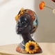 thumbnail image 2 of Estatua de mujer africana, estatua africana de resina, figura de mujer africana creativa de girasol para centro de mesa, estantería de escritorio para, 2 of 6