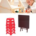 thumbnail image 1 of Taburete A Escala 1:12, Accesorios Para Casa De Muñecas, Muebles En Miniatura, Mesa, Taburete, Mesa Plegable, Modelo De Taburete Rojo, 1 of 7