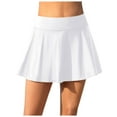 thumbnail image 3 of Sopiago Women's Swim Skirt High Waisted Ruched Ruffle Swim Skirt Tummy Control Tankini Swim Skort Bikini Bathing Suits Bottoms for Women White,S, 3 of 4