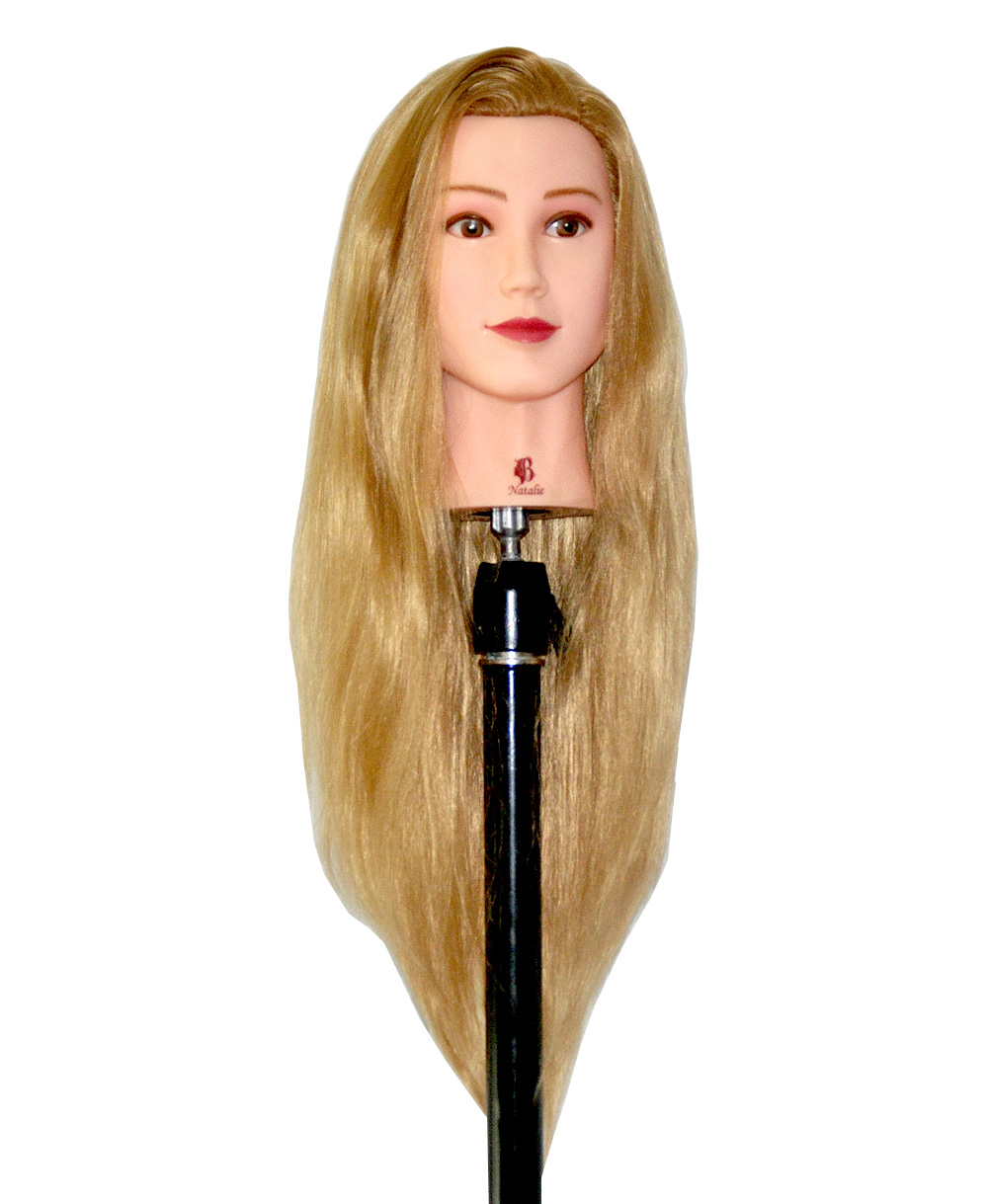Bellrino 28" Cosmetology Mannequin Manikin Training Head with Synthetic Fiber - Natalie (CLAMP HOLDER INCLUDED)