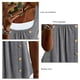 thumbnail image 4 of Camiseta 2 en 1 Blusa casual de verano plisada con botones delanteros plisados para mujer Gris M, 4 of 5