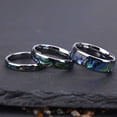 thumbnail image 5 of Tungsten Couple Rings Polished Curved Band with Shell Inlay, 5 of 7