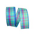 thumbnail image 1 of Reliant Ribbon 92577W-053-40K Breezeway Plaid Value Wired Edge Ribbon - Blue - 2.5 in. x 50 yards, 1 of 1