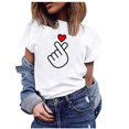 thumbnail image 1 of Valentines Day Gifts T-Shirt à Col Rond et Manches Courtes pour Femme, 1 of 5