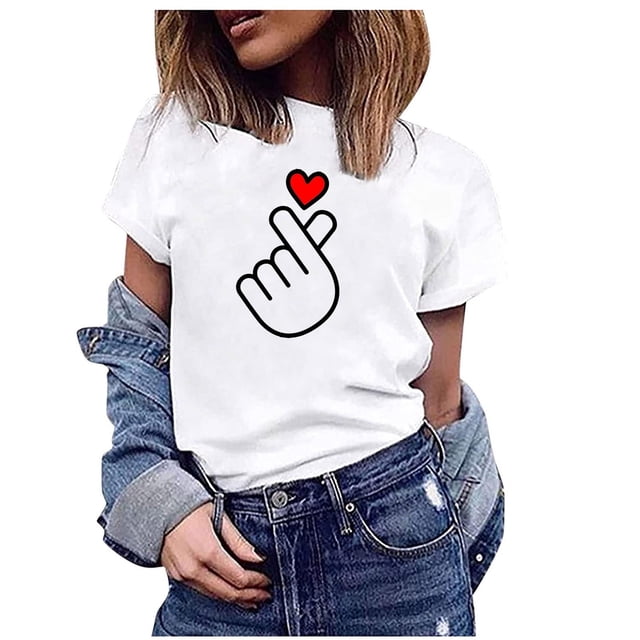 Valentines Day Gifts T-Shirt à Col Rond et Manches Courtes pour Femme