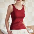 thumbnail image 4 of Built in Bra Tank Tops for Women Crewneck Camisole Tops Sleeveless Cami Shirts Ribbed Knit Fitted Basic Tees, 4 of 6