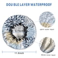thumbnail image 3 of Shower Caps,Blue Floral and Petal Pattern Waterproof Shower Cap for Women 4 Pieces,Double Reusable Hair Cover for Shower PEVA Elastic Stretch Hem, 3 of 7