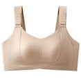 thumbnail image 3 of Plus Wireless Minimizer Bra for Women, Full Coverage Supportive Comfort Bra, Adjustable Wide Shoulder Straps Design | VerBelle,Beige L, 3 of 7