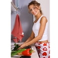 thumbnail image 3 of PiccoCasa Cotton Soft Waffle Weave Kitchen Dish Towels 4PCS 13"x27" Brick Red, 3 of 7