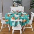 thumbnail image 2 of Cartoon Shiba Inu Dog Round Tablecloth 60"x60",Wrinkle Wipeable Table Cloth for Kitchen Dining Room Picnic Patio Party, 2 of 6