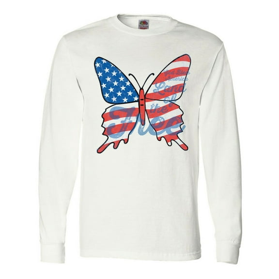 Inktastic Patriotic Butterfly Long Sleeve T-Shirt
