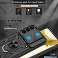 thumbnail image 3 of Compatible with Samsung Galaxy S22 Plus Case, S22 Plus Case with HD Screen Protector with Slide Camera Cover, 360°Rotation Ring Kickstand [Military Grade] Case for Galaxy S22+/S22 Plus (Black), 3 of 8