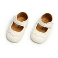 thumbnail image 7 of Toddler Little Girl Dress Shoes Mary Jane Flats Party Baby Girls Shoes Non-Slip Rubber Sole High-Top Infant First Walking Shoes Toddler Crib Shoes Newborn Loafers Flats White 6-12 Months, 7 of 7