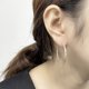 thumbnail image 3 of Pendientes de aro con resorte, ovalados, grandes, finos y planos, de acero inoxidable, 3 of 8