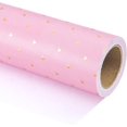 thumbnail image 1 of Papel de regalo para el día de San Valentín, mini rollo, diseño de corazón rosa de lámina dorada dulce para el día de San Valentín, boda, aniversario, cumpleaños, 1 of 4