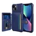 thumbnail image 1 of For Iphone 14 Magnetic Wallet Card Bag Leather Phone Case (Navy Blue),iPhone 15 Pro, 1 of 6