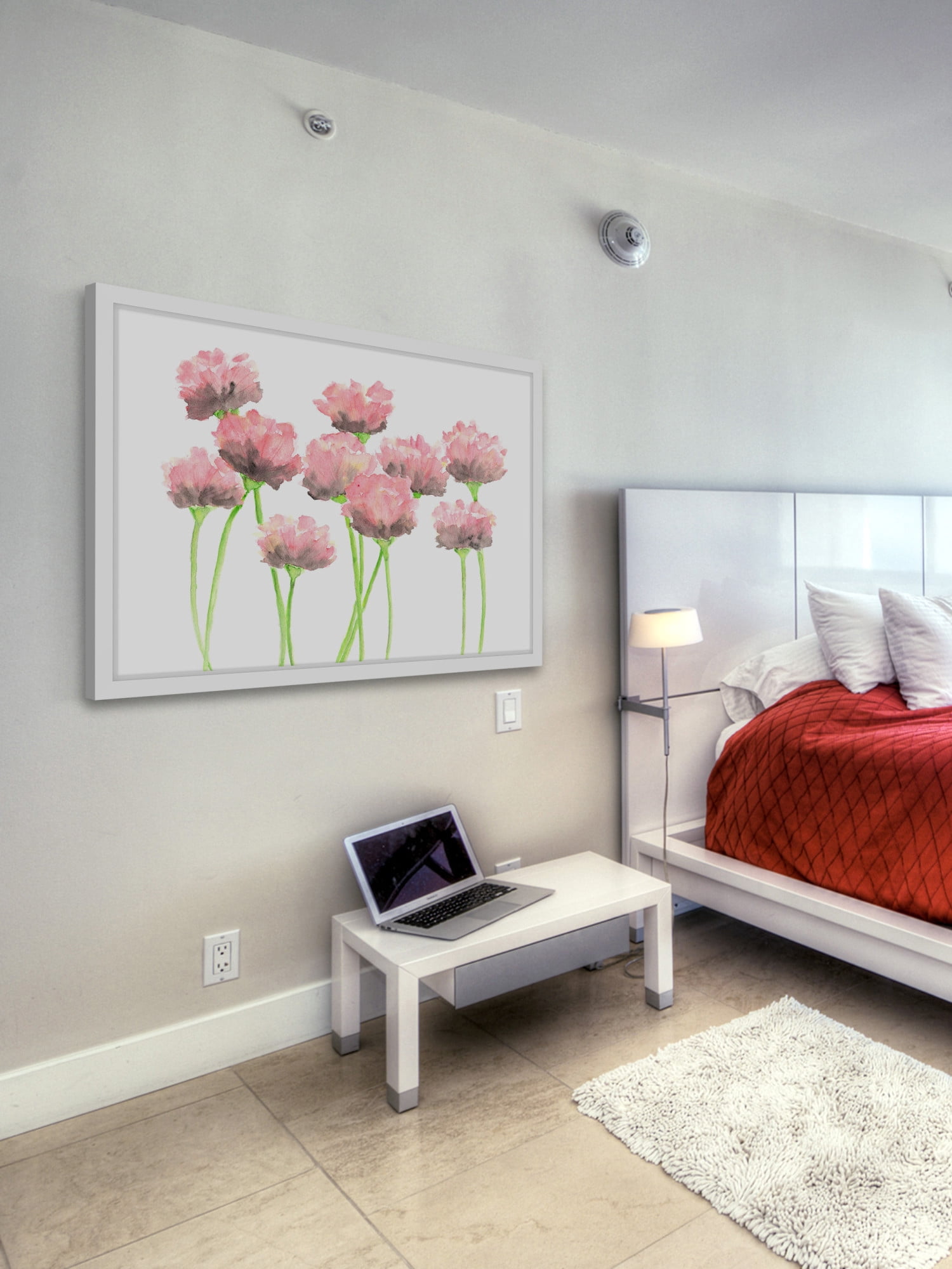 Marmont Hill Inc Marmont Hill - 'Pink Poppies' by Thimble Sparrow Framed Painting Print - Multi