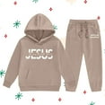 thumbnail image 2 of Gaexia Back To School Fashion Boys Tracksuit Size 7 Hooded Long Sleeve Sweatpant Jogger Set Solid Color Hoodie Sets 2 Pieces Boys Sweat Suit,za09-Khaki,140, 2 of 7