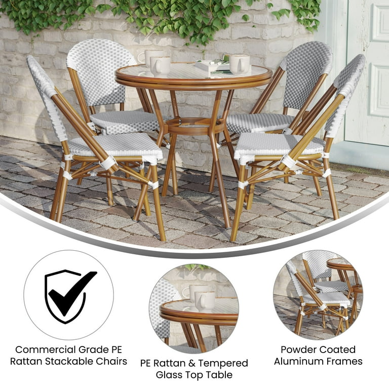 Emma + Oliver Indoor/Outdoor Bistro Style 31.5 in. Table with