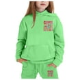 thumbnail image 2 of Little Winter Girls Outfits Set Tracksuit With Print Hoodie Joggers Warm Kids, 2 of 4