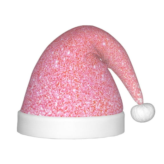 Naloa Sparkly Glitter Santa Hat for Kids Baby Christmas Hats,Girls Boys Toddler Plush Xmas Holiday Hat,Luxury Santa Claus Hat