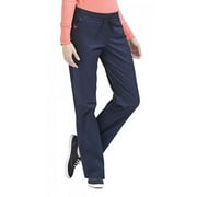 Med Couture Freedom Pant with Yoga Inspired Waistband, New Navy with Apricot, X-Small Tall