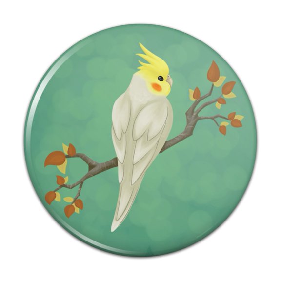 Charming Cockatiel Yellow Crest Pinback Button Pin