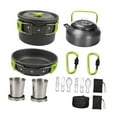 thumbnail image 2 of Kit de utensilios de cocina para acampar, olla para acampar, utensilios de cocina fáciles de limpiar, multifuncionales Verde, 2 of 9