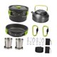 thumbnail image 2 of Kit de utensilios de cocina para acampar, olla portátil multiusos, mango plegable, antiadherente Verde, 2 of 9
