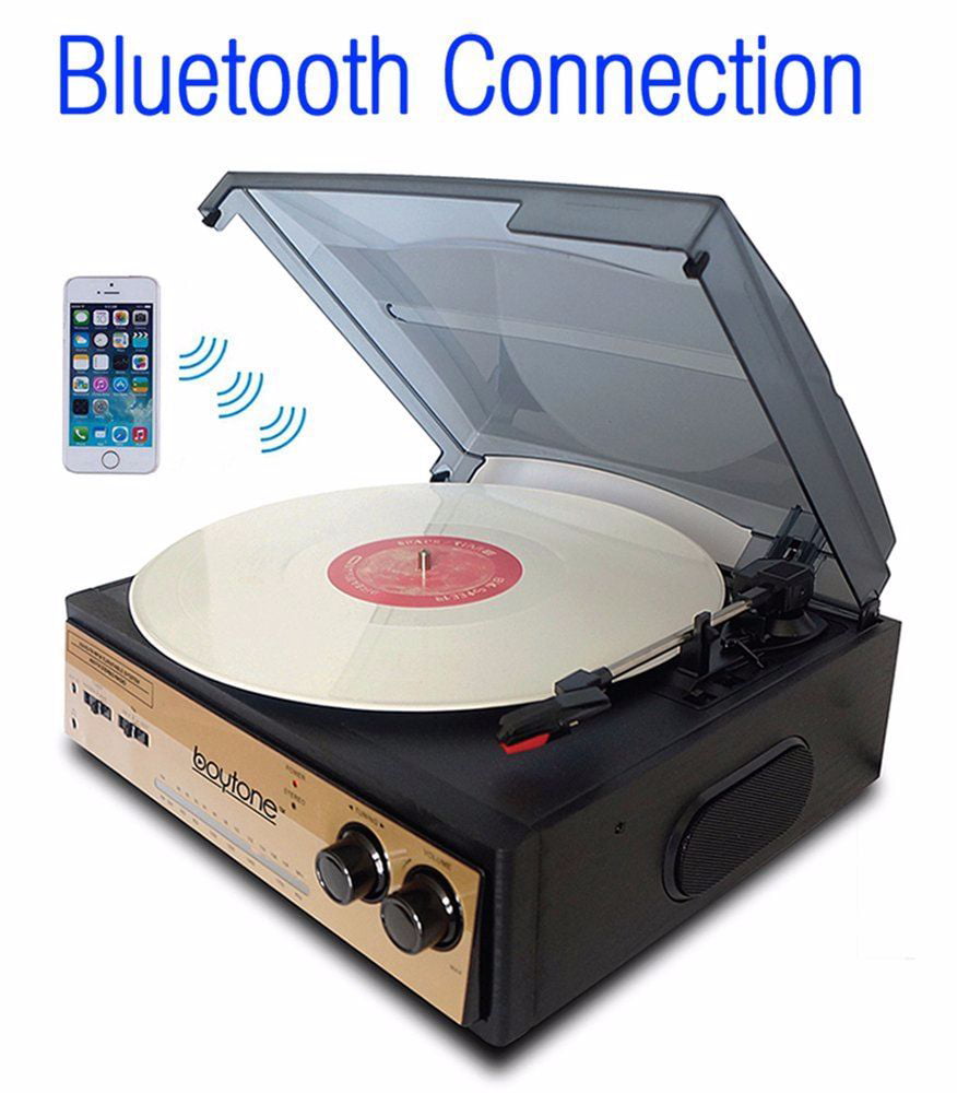 Boytone BT-13G with Bluetooth Connection 3-Speed Stereo Turntable 