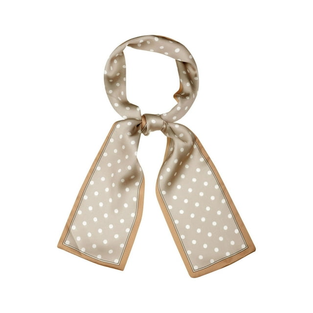 INSPIRE CHIC Foulard pour Femme à Pois Adorables pour Sac, Bande pour Cheveux, Tour de Cou, Foulard, Kaki, Petit Pois