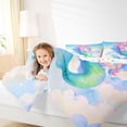 thumbnail image 3 of Feelyou Dreamy Unicorn Mermaid Twin Comforter Sets for Girls, Watercolor Galaxy Bedding Set, Blue Pink, Colorful Star Reversible, 2pcs, 3 of 6