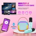 thumbnail image 4 of Mini Bocina Bluetooth Portátil Karaoke con Dos Micrófonos Inalámbricos, Parlante con Luces RGB Coloridas, Conexión Bluetooth 5.0 para Fiesta Hogar y Viajes，Azul, 4 of 7