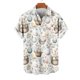 thumbnail image 4 of Blusa y camisa de manga corta con cuello vuelto para hombre, blusa informal de moda con cuello vuelto, blusa estampada de manga corta con botones, blusa de poliéster para hombre, 4 of 5