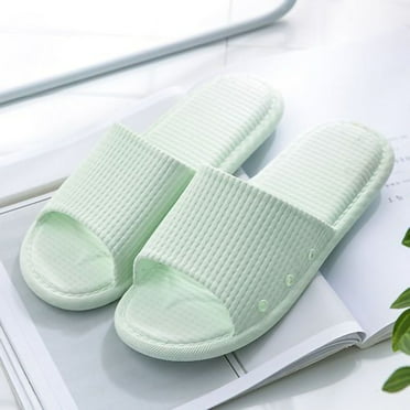 Bathroom Slippers Unisex Slip Proof Shower Sandals Summer Indoor Soft Silent Slippers Green 40‑41 Size(for 39‑40)