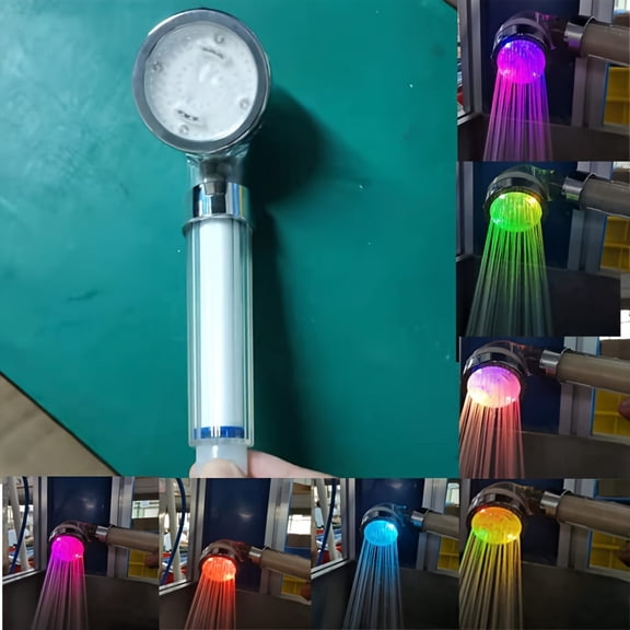 An LED Light That Generates Power from Water Flow, with Colorful Flashing Lights, a Handheld Shower, Water Quality Filtration, And Comes with Three Filter Cartridges, a Battery-Free New Year Gift.