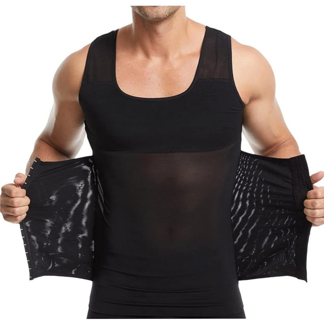 Fajas moldeadoras para hombre, corsé elástico alto, cintura sin mangas, cuello redondo, top para hombre